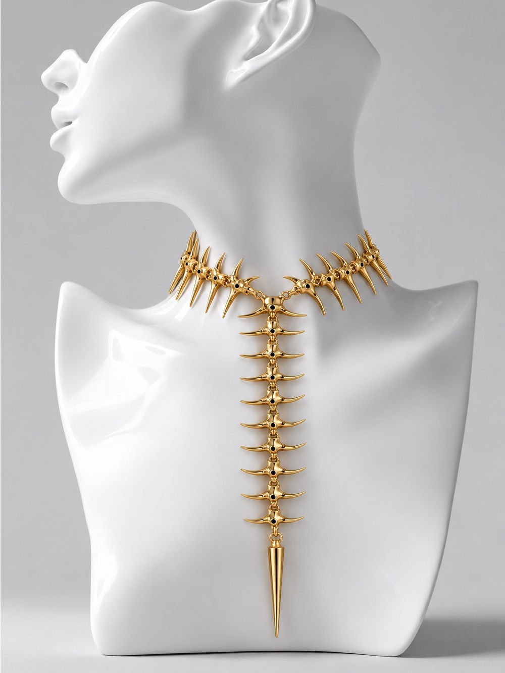Gold Spine Back Necklace - Picture 9 of 9